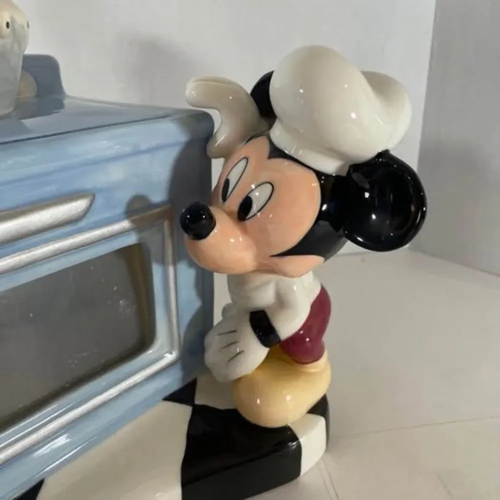 Disney Mickey Minnie Mouse Pluto Cookie Jar Blue Oven Ceramic Disney Direct